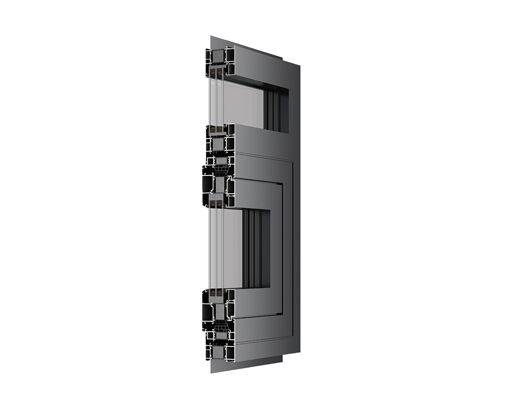76 mm aluminum window profile cutaway
